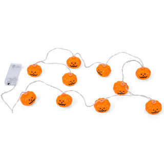 Декоративная гирлянда Тыква Halloween MK 5758 на батарейках, 160 см, тыквы 10 шт (4,5см)