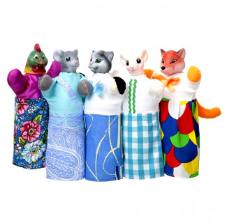 Кукольный театр "КОЛОСОК" и "КОТИК И ПЕТУШОК" B165, 5 персонажей