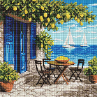 Алмазная мозаика "Средиземноморские каникулы" ©art_selena_ua AMO20424, 40х40 см