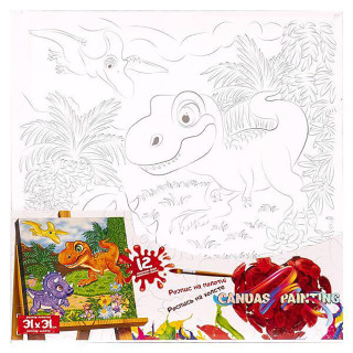 Роспись на холсте "Canvas Painting" Динозавры PX-07-02 31х31см