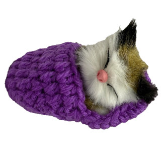 Детский антистресс "Котик спит в вязаном тапочке" MM418(Violet) 