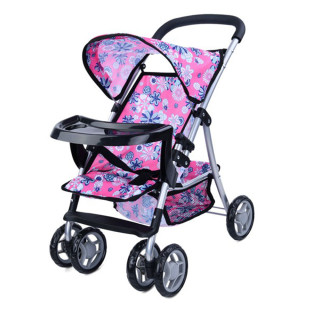 Дитяча коляска для ляльок 9304 BWT/025(Black) прогулянкова, поворот, кошик                                           