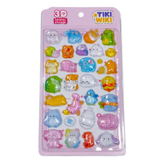 Набор 3D-наклеек "Тики милые животные" Tiki Wiki 51369 серии Crystal