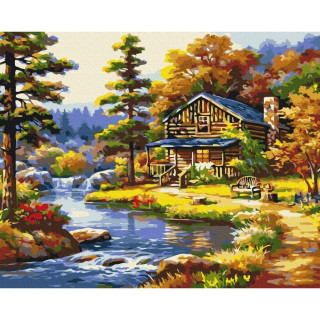 Картина по номерам "Дом у озера" BS51963, 40x50 см