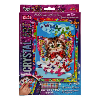 Набор креативного творчества "Crystal art Kids" Котенок CArt-01-04, 9 цветов, 6 форм