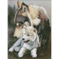 Алмазная мозаика "Волчья нежность" Идейка AMO7368 30х40 см