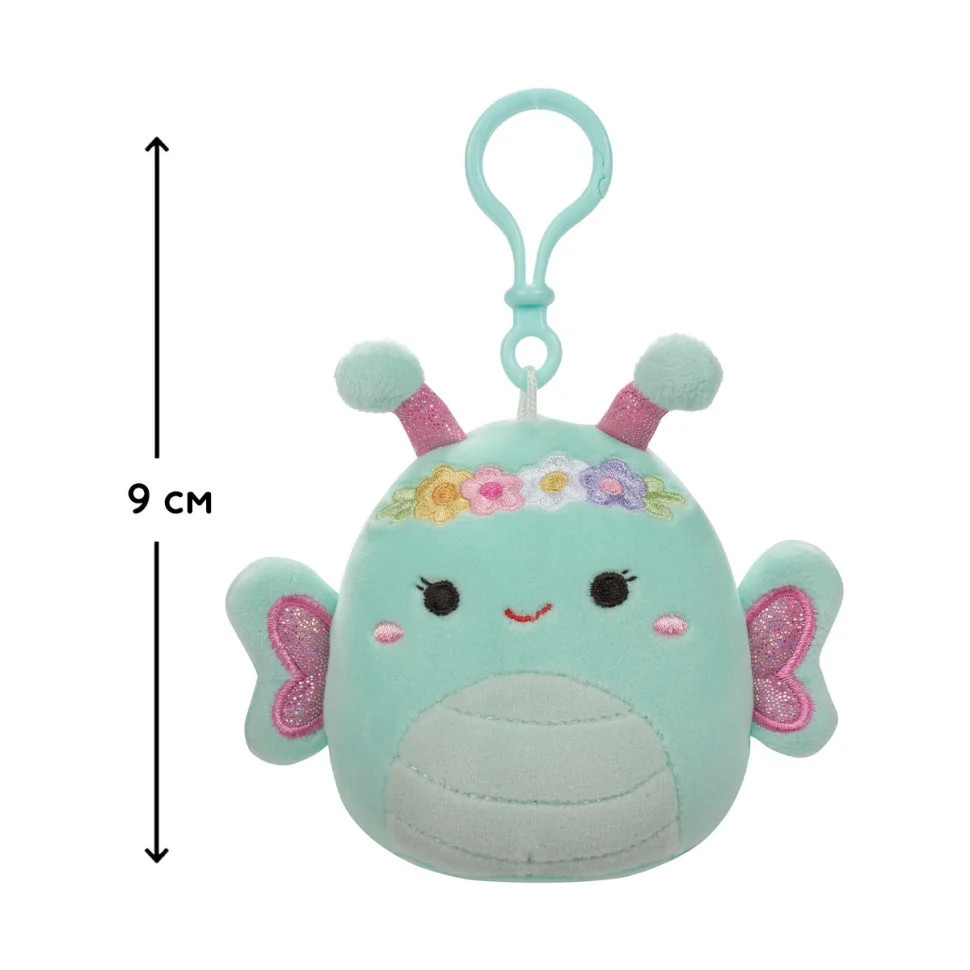 М'яка іграшка Метелик Рейна Squishmallows SQCP00181 на кліпсі 9 см - гурт(опт), дропшиппінг