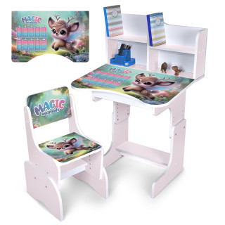 Детская парта "Magic Animals" N 2071-27-7, дерево, со стульчиком