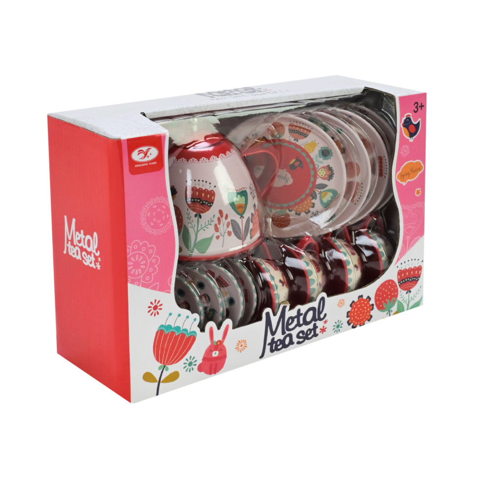 Детский набор посуды Tea set 620-C5 металл, 14 предметов опт, дропшиппинг