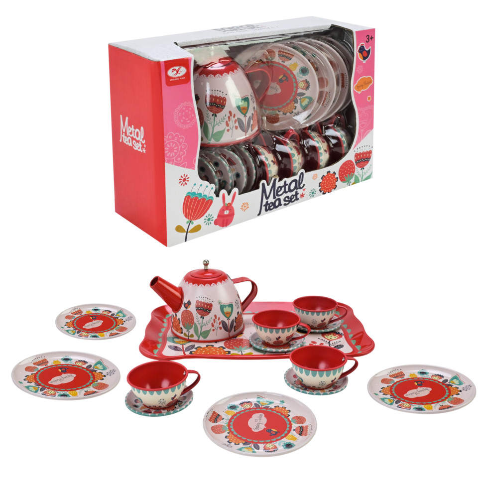 Детский набор посуды Tea set 620-C5 металл, 14 предметов опт, дропшиппинг
