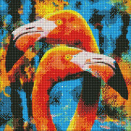 Алмазная мозаика "Оранжевые фламинго" Идейка AMO7156 40х40 см