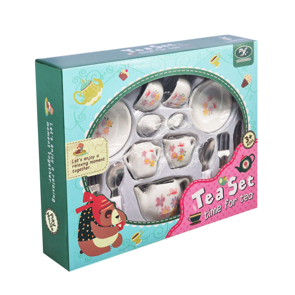 Детский набор посуды Tea set 868-E6-1 фарфор, 17 предметов опт, дропшиппинг