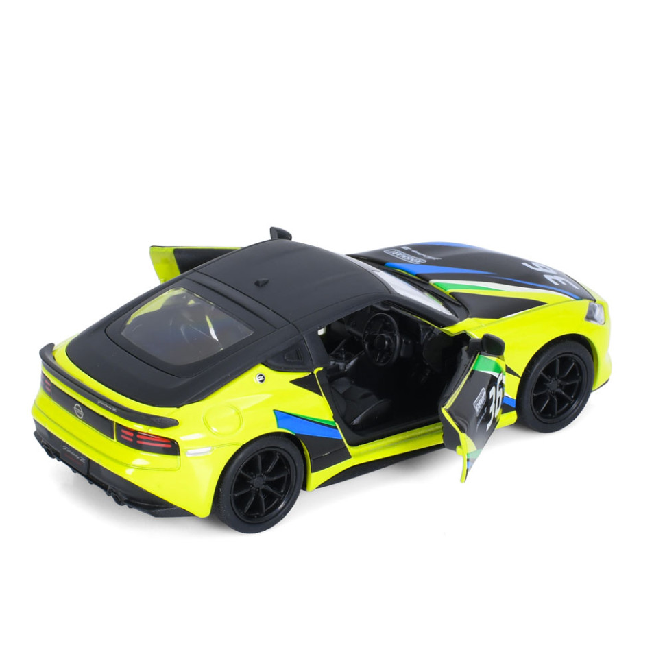 Машинка инерционная 2023 Nissan Fairlady Z KT5443WF(Yellow) 1:36, 12 см, открываются двери опт, дропшиппинг
