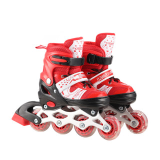 Роликовые коньки RL2502(Red) колеса PVC, размер M (34-37), со светом