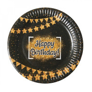 Набор бумажных тарелок "Happy Birthday black" 7038-0003, 10 шт
