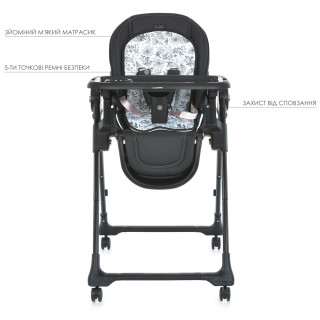 Стульчик для кормления ME 1037-B CRYSTAL Black Gold до 15 кг