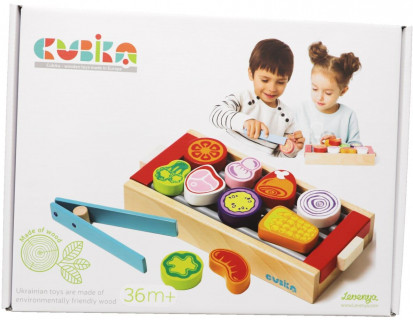 Детский набор "Барбекю" Cubika 14347 деревянный