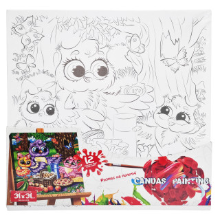 Роспись на холсте "Canvas Painting" Пикник для совушек PX-07-06 31х31см