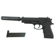 G052A Страйкбольный пистолет Galaxy Beretta 92 с глушителем пластиковый 