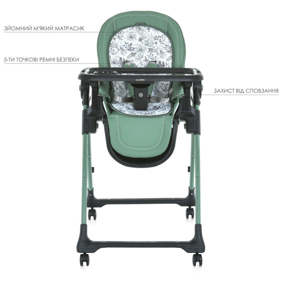 Стілець для годування ME 1037-B CRYSTAL Green до 15 кг - гурт(опт), дропшиппінг 