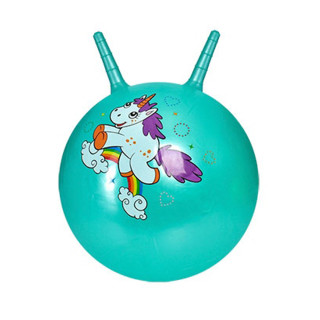 Детский мяч для фитнеса MS 3397(Turquoise) с рожками 55 см, 400 г