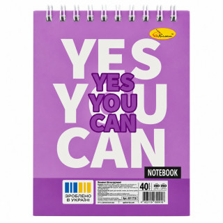 Блокнот для записей "YES you can" А6 АП-1711-10, 40 листов, пружина сверху