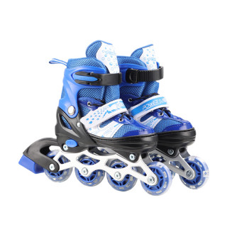Роликовые коньки RL2502(Blue) колеса PVC, размер M (34-37), со светом