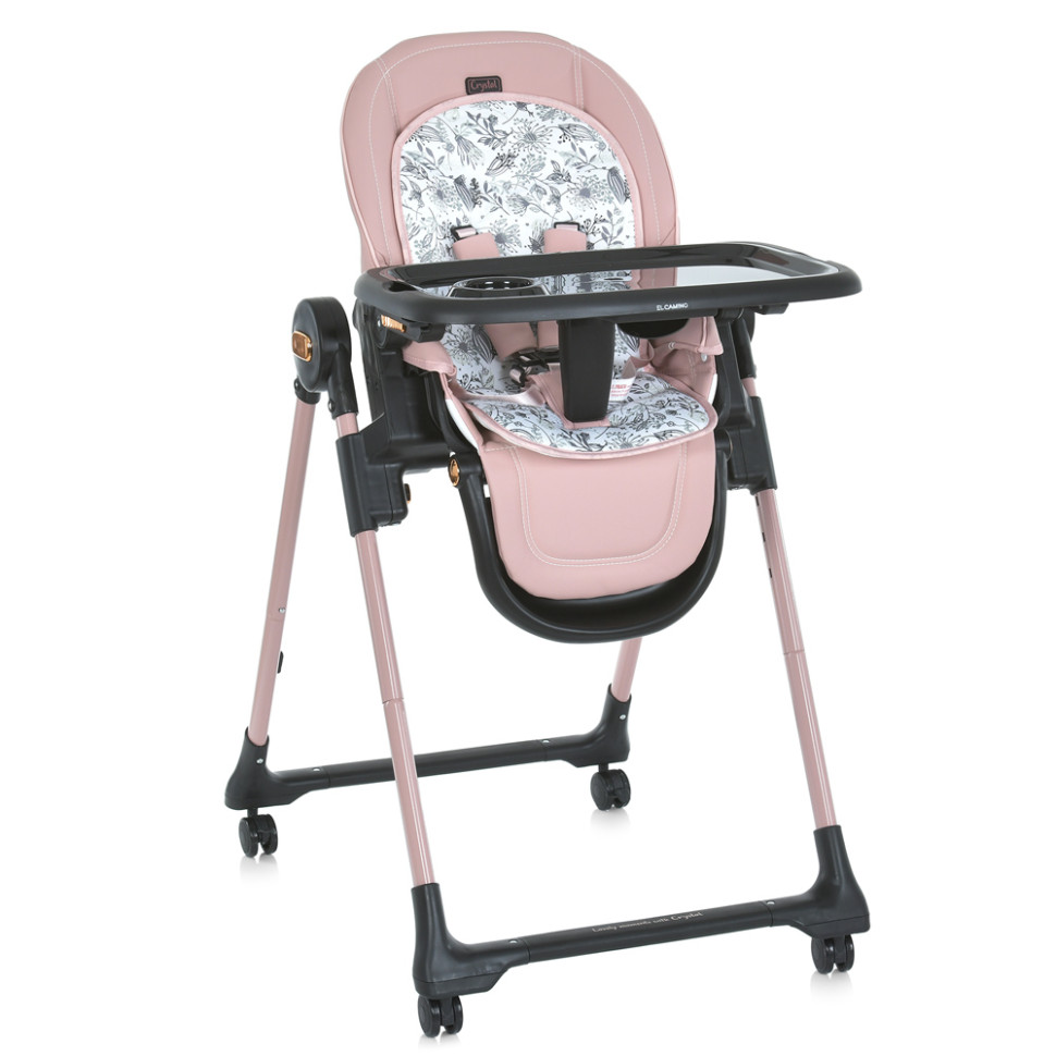 Стульчик для кормления ME 1037-B CRYSTAL Rose Gold до 15 кг опт, дропшиппинг