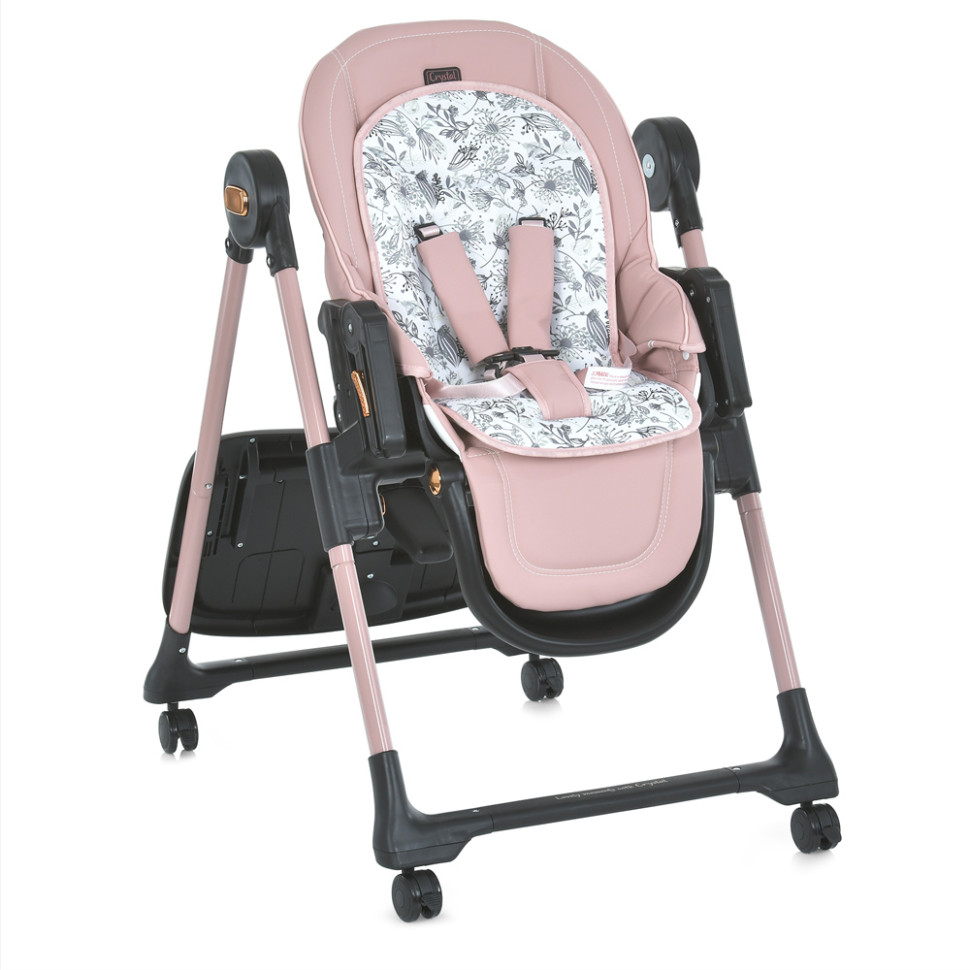 Стульчик для кормления ME 1037-B CRYSTAL Rose Gold до 15 кг опт, дропшиппинг