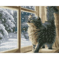 Алмазная мозаика "Снегопад за окном" ©art_selena_ua AMO7801, 40х50см