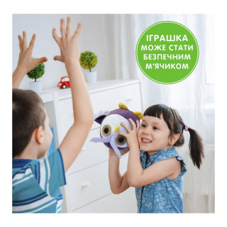 Мягконабивная игрушка "Круглик Сова" МС 080501-12 бело-фиолетовый 18 см