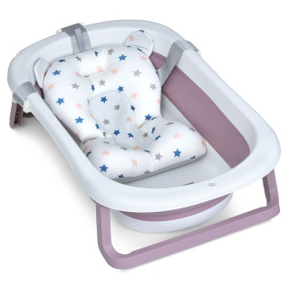 Ванночка детская "PLUS" ME 1151 PLUS Lilac, с термометром, вкладыш, силикон, складная