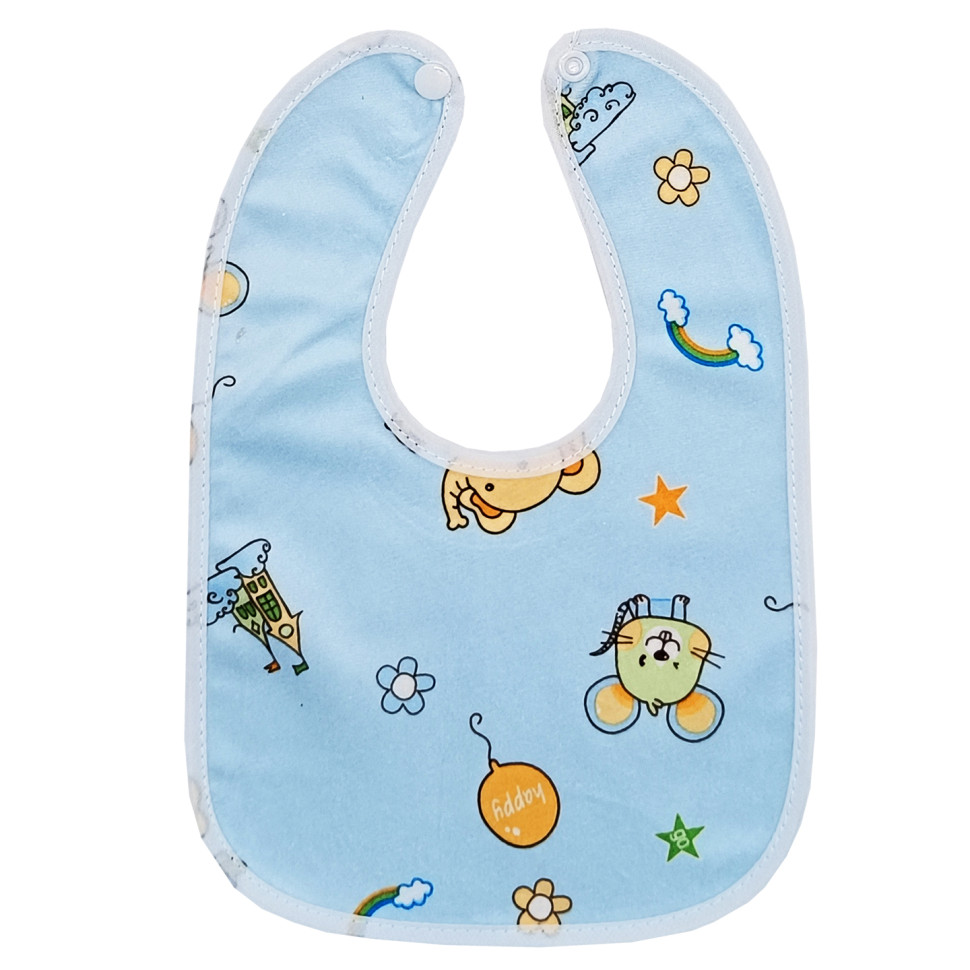 Дитячий слинявчик тканинний MGZ-0600(Blue) на кнопці - гурт(опт), дропшиппінг