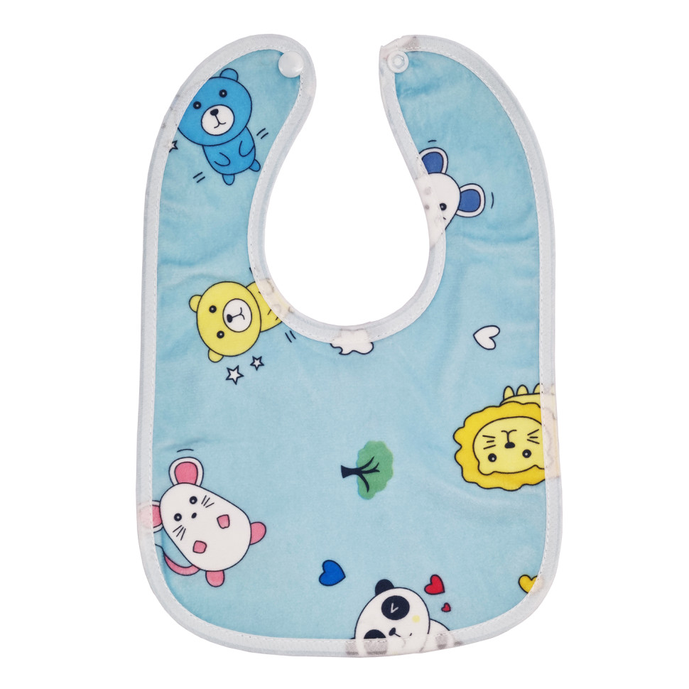 Дитячий слинявчик тканинний MGZ-0600(Blue) на кнопці - гурт(опт), дропшиппінг