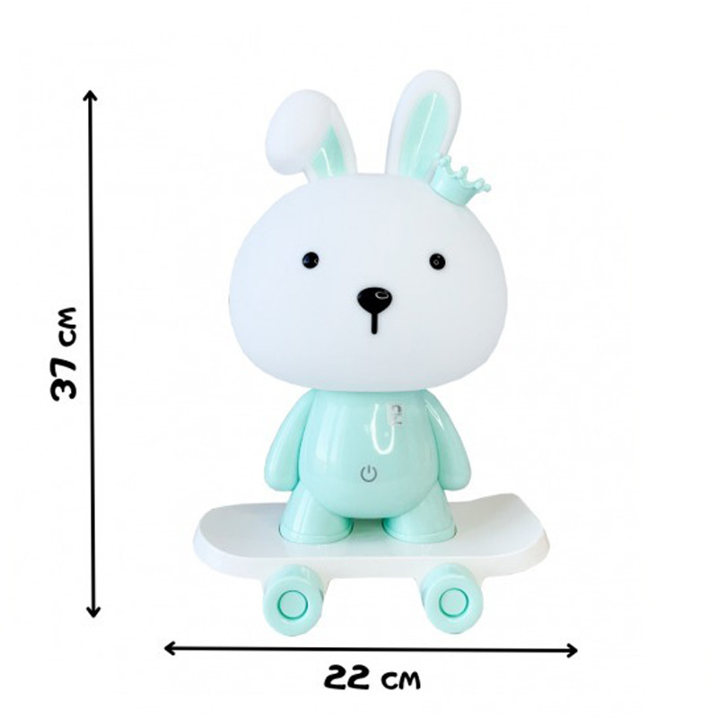 Ночник детский «Зайчик на скейте» MGZ-1407(Blue) питание от USB опт, дропшиппинг