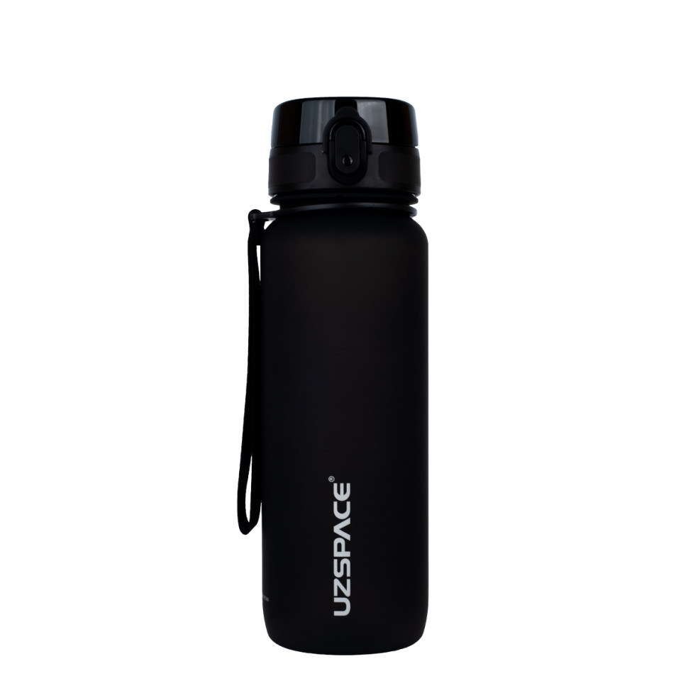 Пляшка для води UZSPACE 3053(Black) 800 мл, чорна - гурт(опт), дропшиппінг 