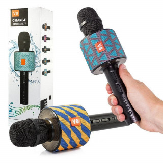 Караоке микрофон с колонкой V8 беспроводной