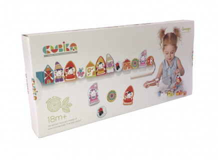 Развивающий игровой набор гномы-Шнуровка Cubika (13654), 12 деталей