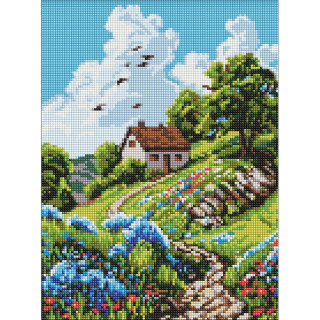 Алмазная мозаика "Уютный домик на холме" ©art_selena_ua AMO20444, 30х40 см