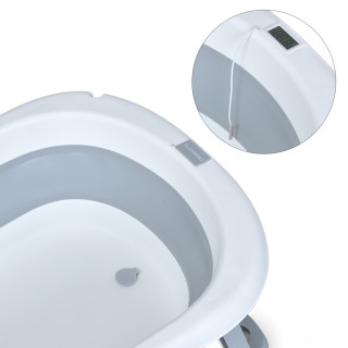 Ванночка детская "PLUS" ME 1151 PLUS Gray, с термометром, вкладыш, силикон, складная 
