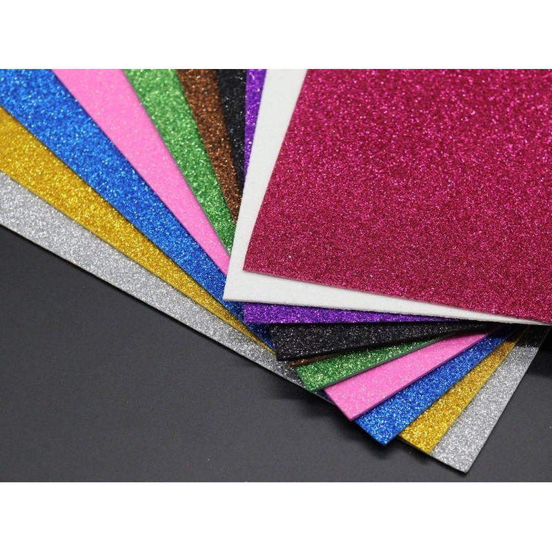 Набор фоамирана с глиттером для рукоделия FMRN10, 30х20 см, 10 шт в упаковке опт, дропшиппинг