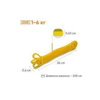 Резиновая петля для фитнеса EF-2654-1 Желтая 1-6 кг