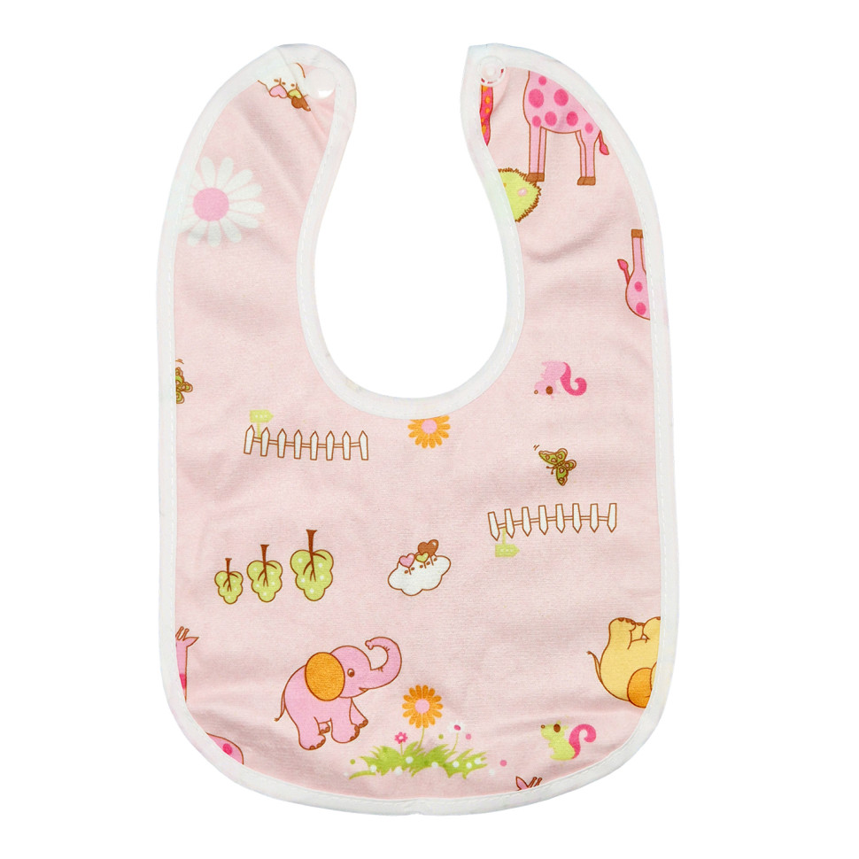 Дитячий слинявчик тканинний MGZ-0600(Pink) на кнопці - гурт(опт), дропшиппінг 