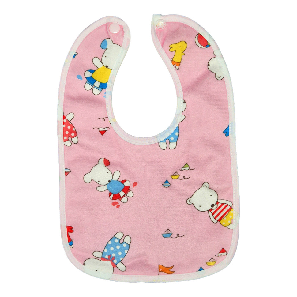 Дитячий слинявчик тканинний MGZ-0600(Pink) на кнопці - гурт(опт), дропшиппінг 