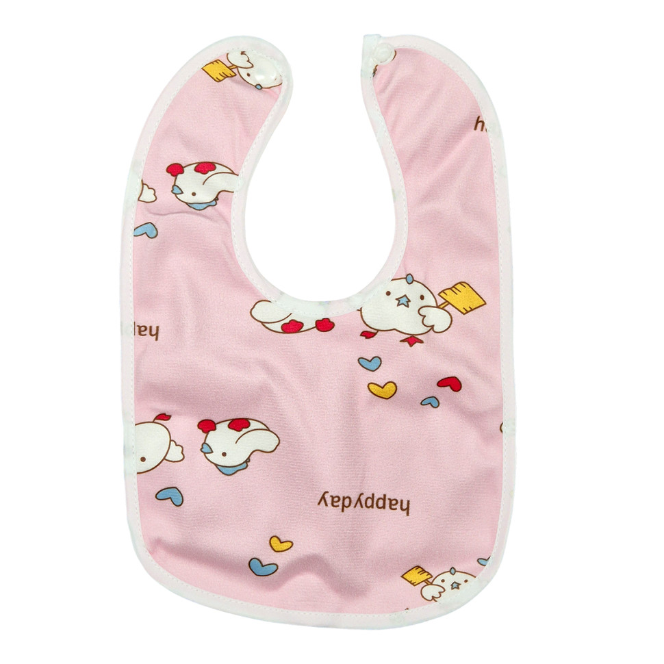 Дитячий слинявчик тканинний MGZ-0600(Pink) на кнопці - гурт(опт), дропшиппінг 
