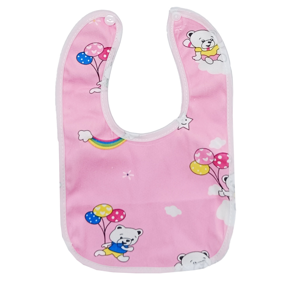 Дитячий слинявчик тканинний MGZ-0600(Pink) на кнопці - гурт(опт), дропшиппінг 