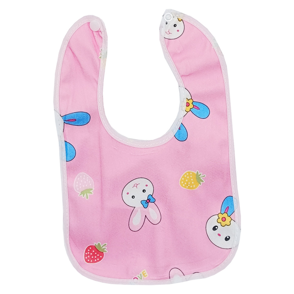 Дитячий слинявчик тканинний MGZ-0600(Pink) на кнопці - гурт(опт), дропшиппінг 