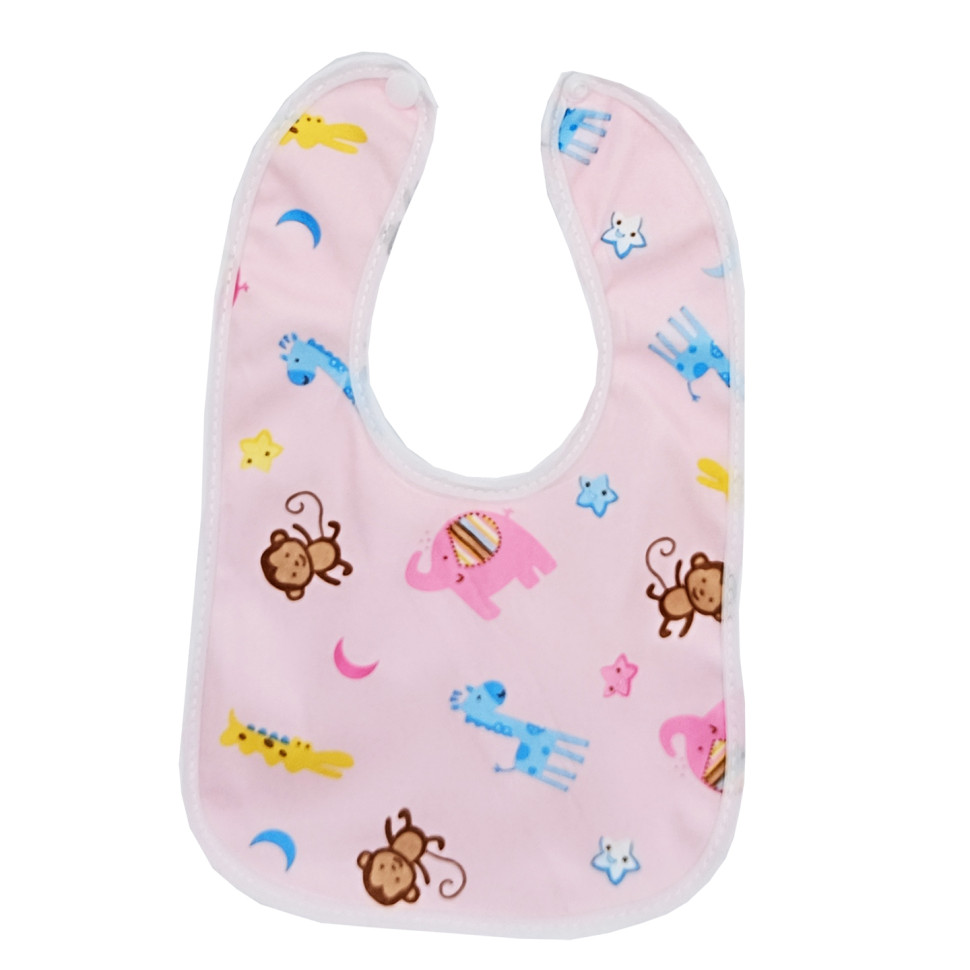 Дитячий слинявчик тканинний MGZ-0600(Pink) на кнопці - гурт(опт), дропшиппінг 