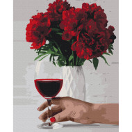 Картина по номерам "Пионовое вино" Brushme BS52524 40x50 см