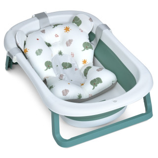 Ванночка детская "PLUS" ME 1151 PLUS Deep Green, с термометром, вкладыш, силикон, складная 
